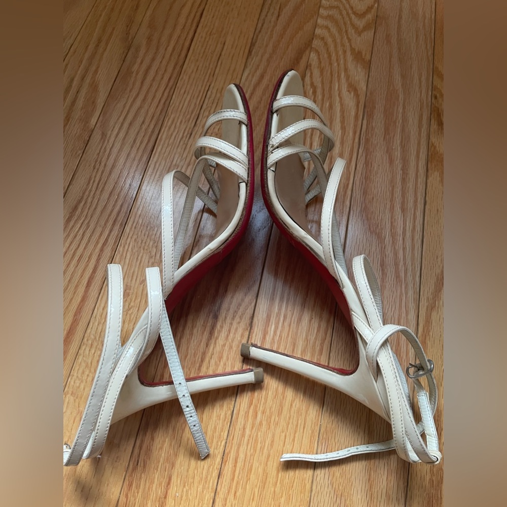 Sold Christian Louboutin white strappy heel Size 37